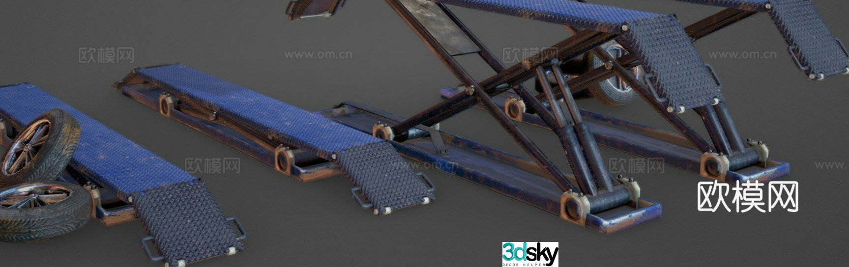 Hydraulic car lift 3d model