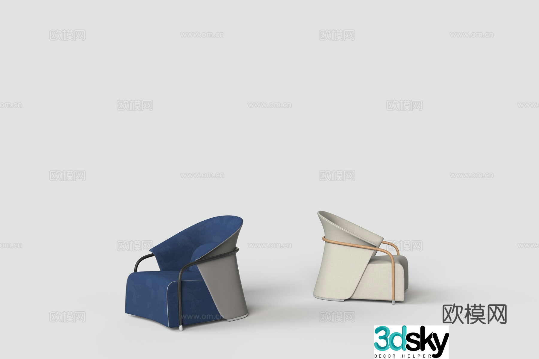 Modern chair leisure chair 3d model