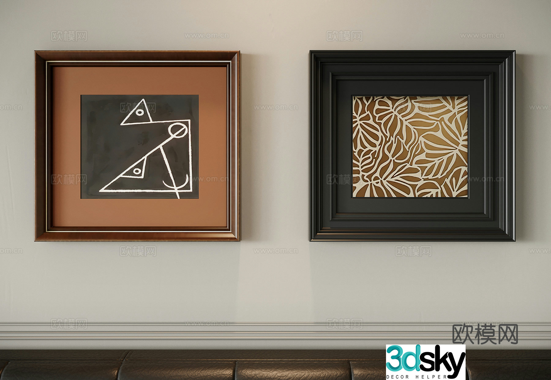 Medieval style hanging painting decorative painting 3d model