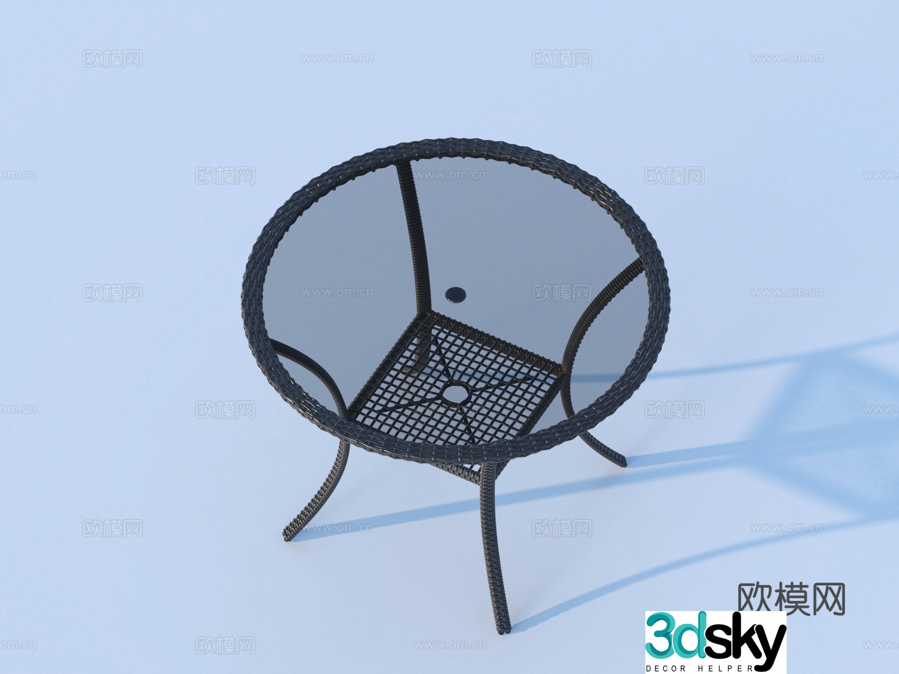 Modern round table outdoor table 3d model