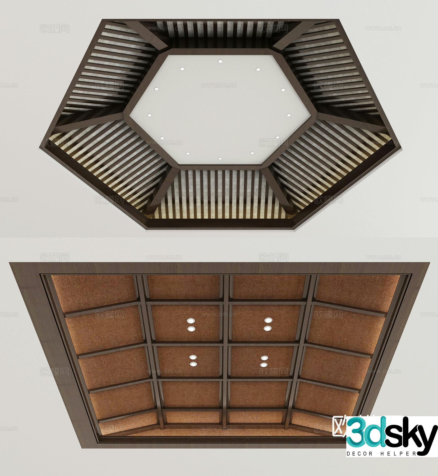 New Chinese style ceiling 3D model