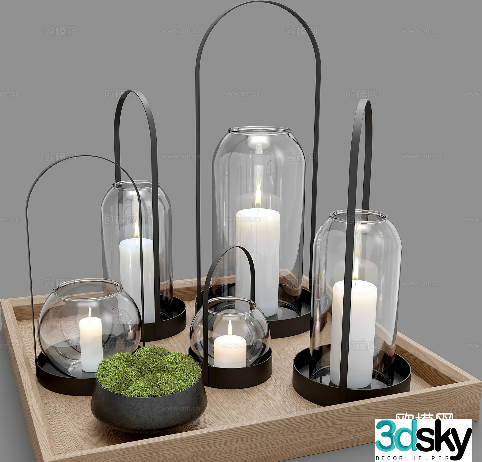 Candle accessories candlestick lamp 3d model