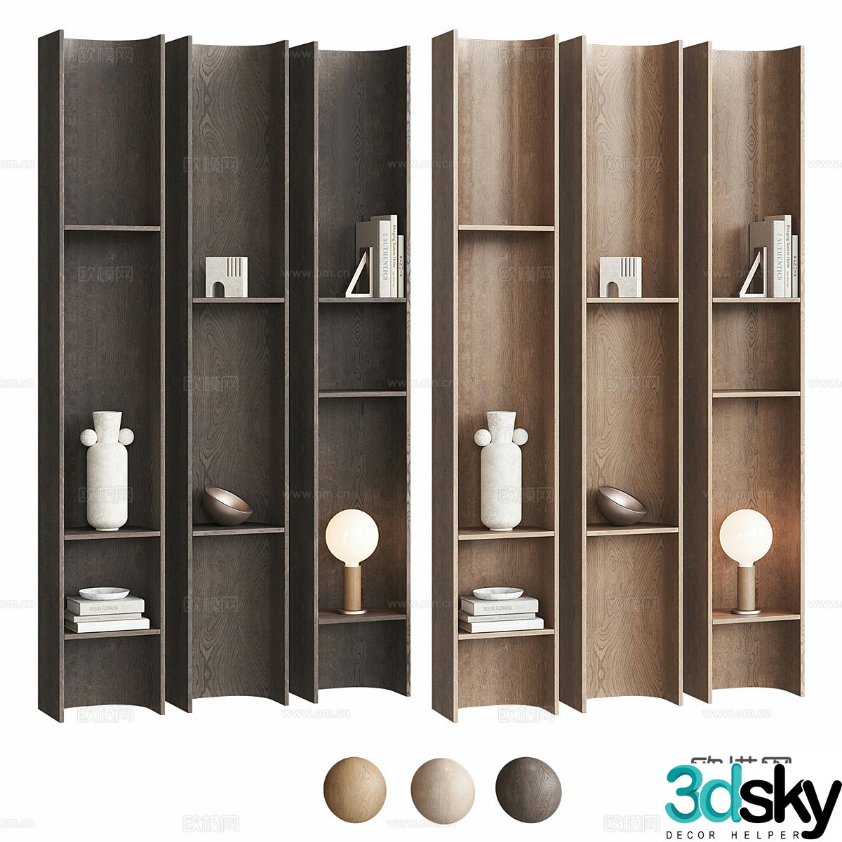 Modern display cabinet bookcase 3d model