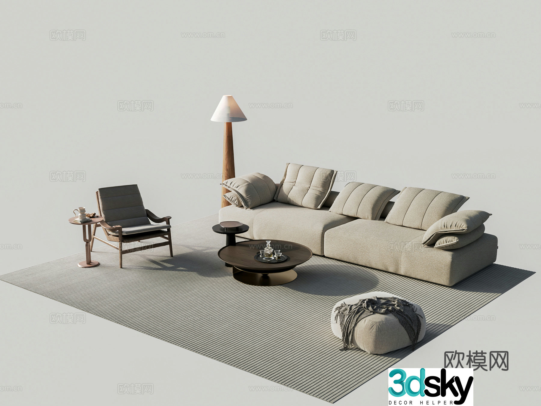 Modern sectional sofa 3d model