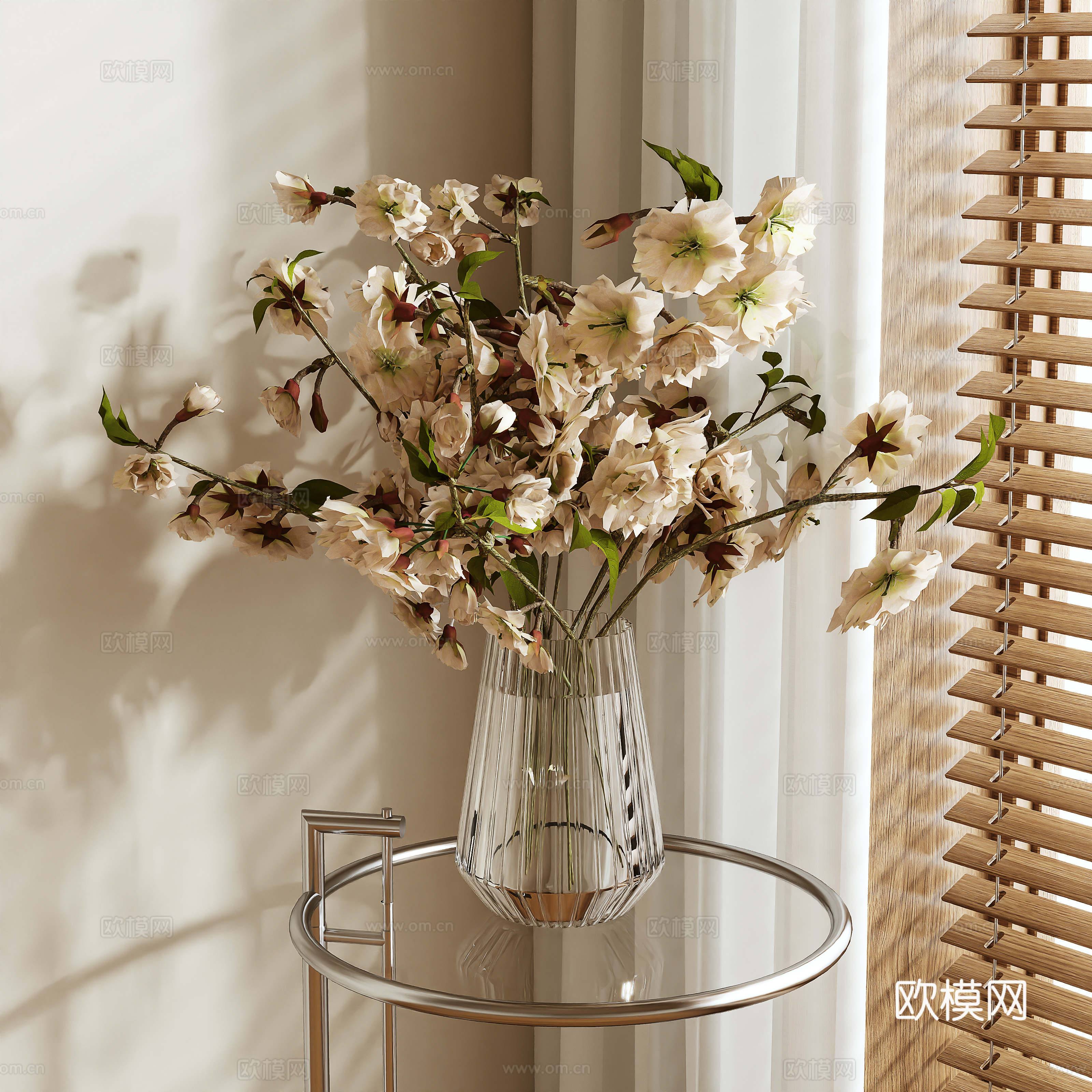 vase floral arrangement flower arrangement 3d model