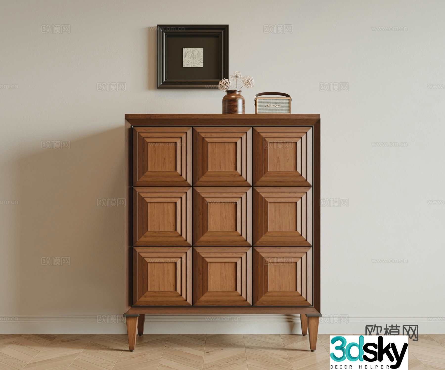 Medieval style entrance cabinet 3D model