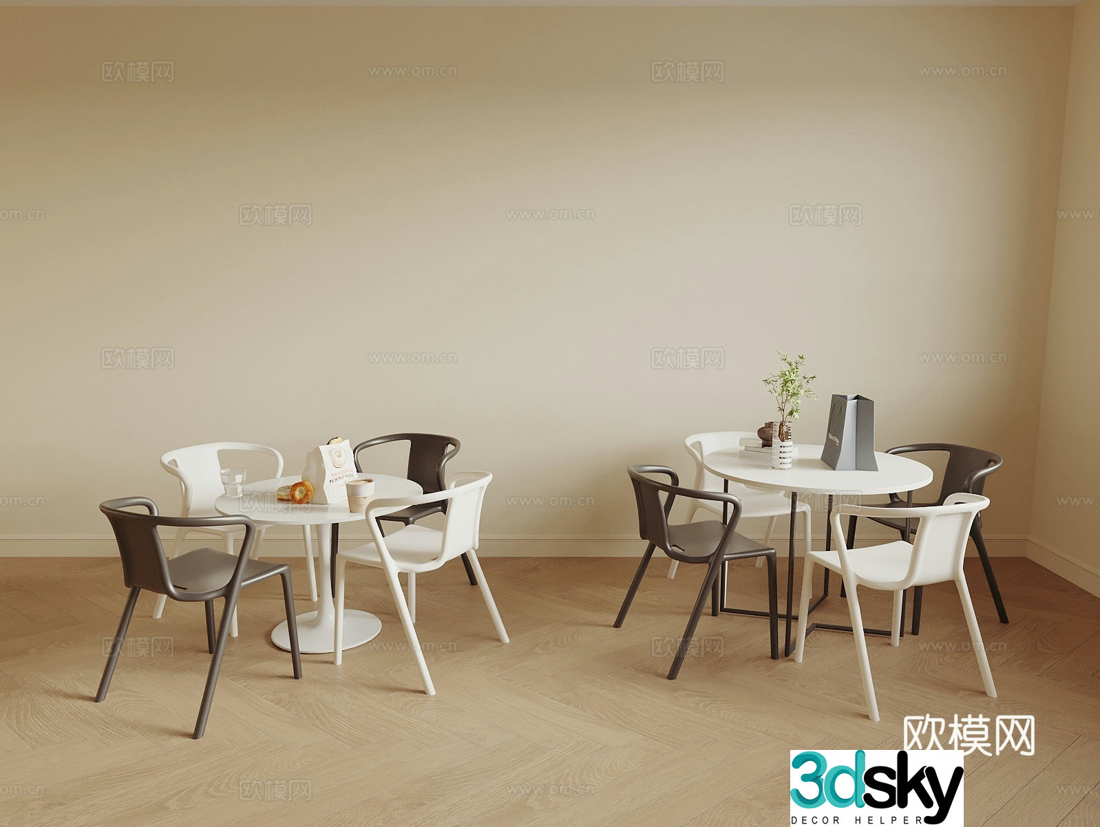 Modern negotiation tables and chairs leisure tables and chairs 3D model