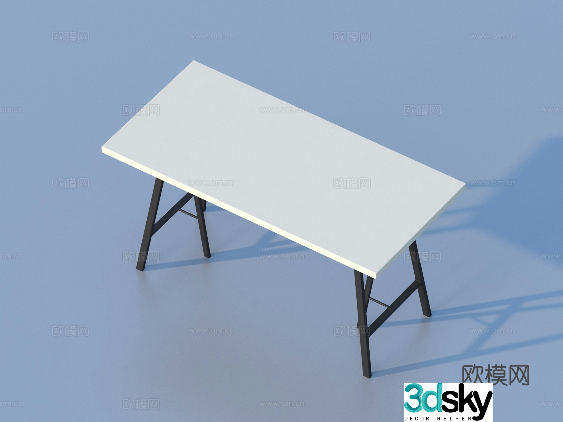 modern dining table table square table 3d model