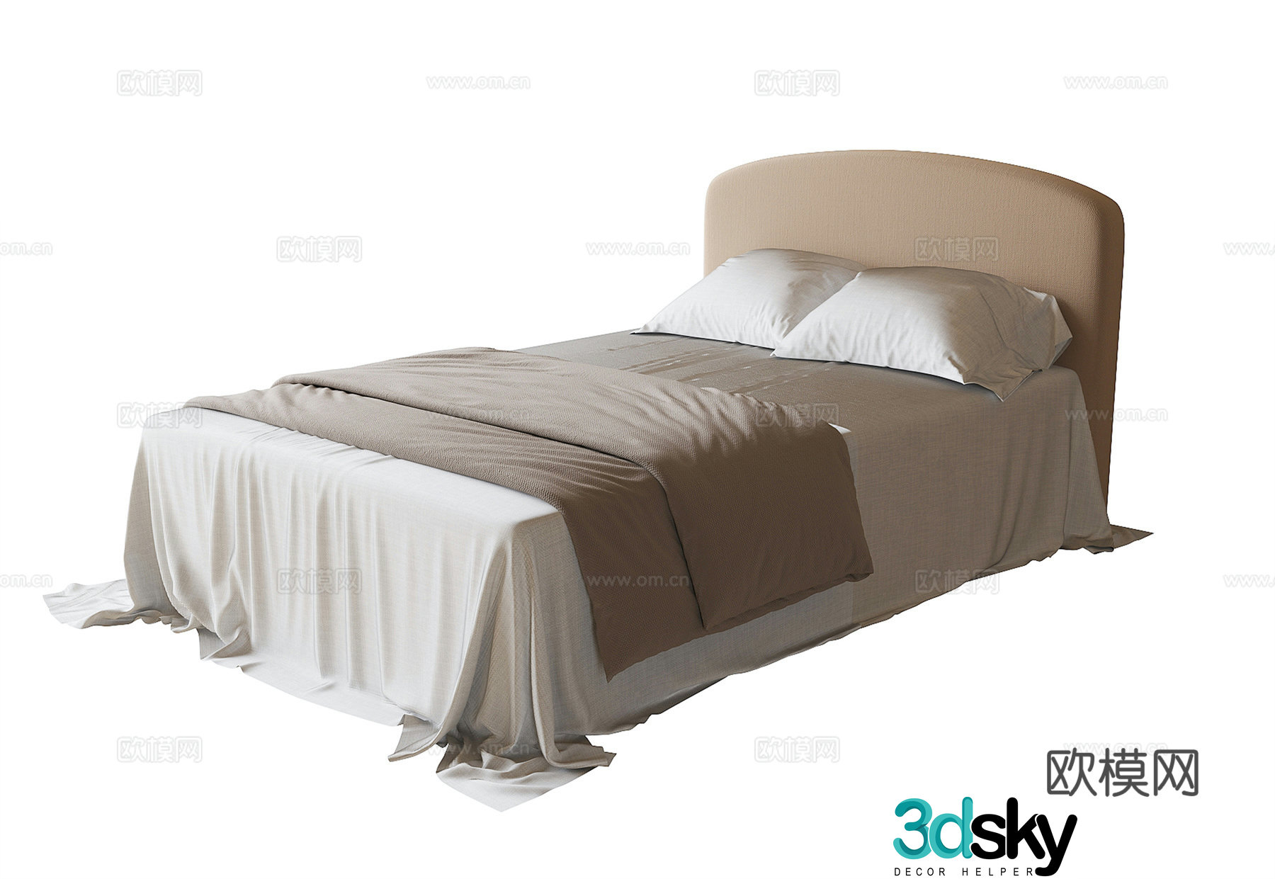 Modern children’s bed single bed 3d model