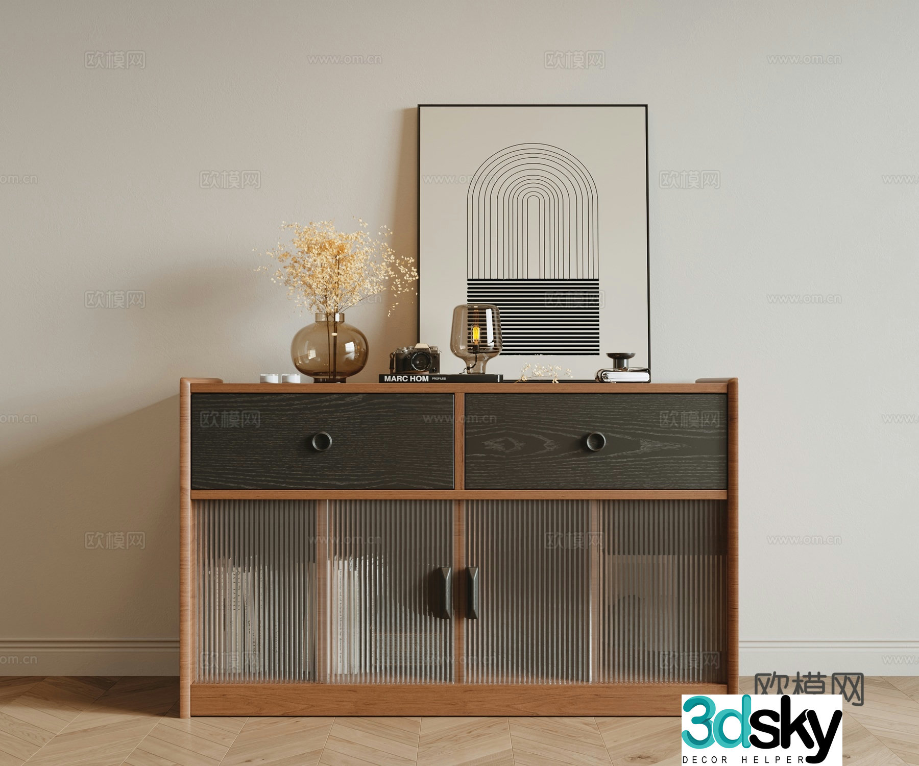 Medieval style sideboard 3d model