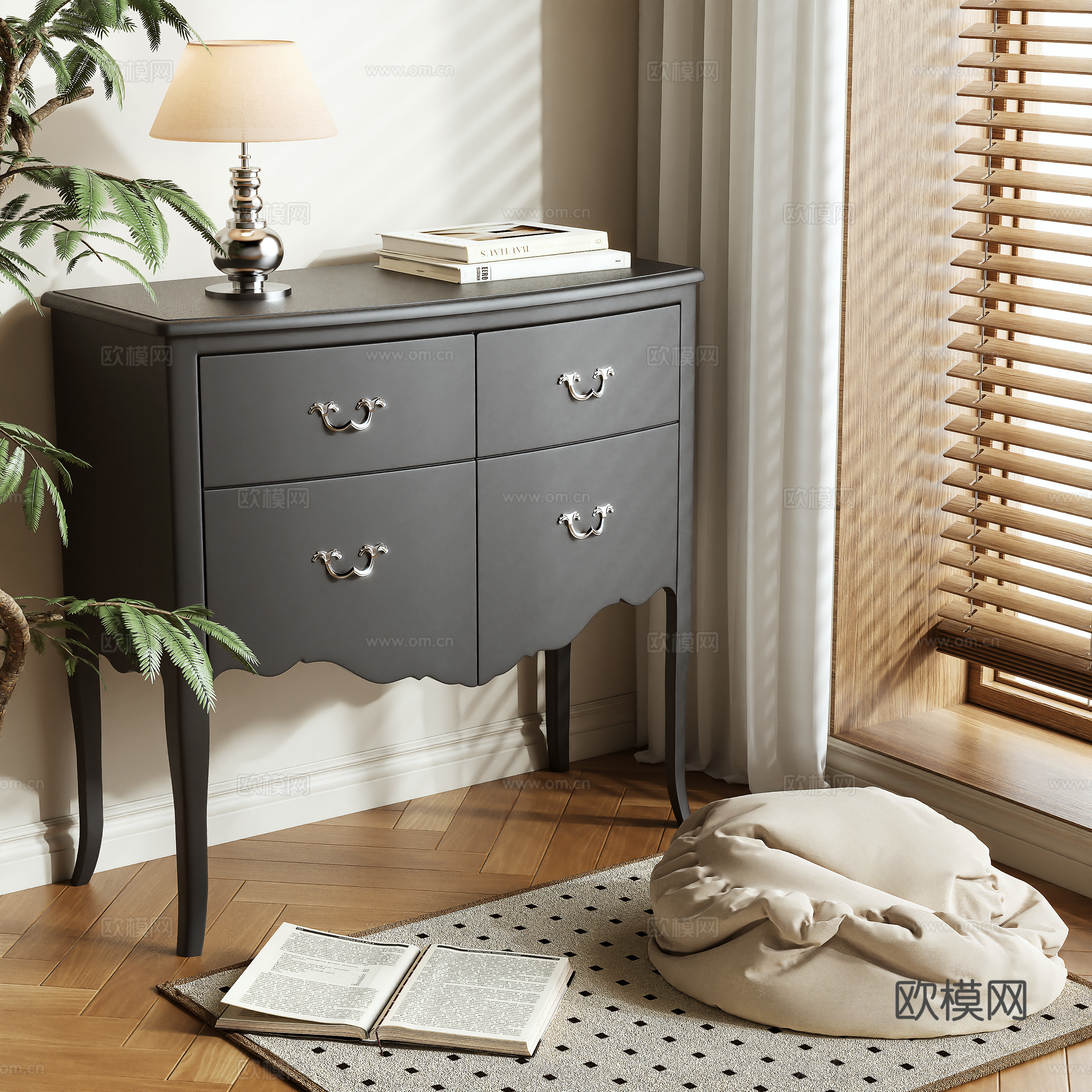 French entryway cabinet 3d model