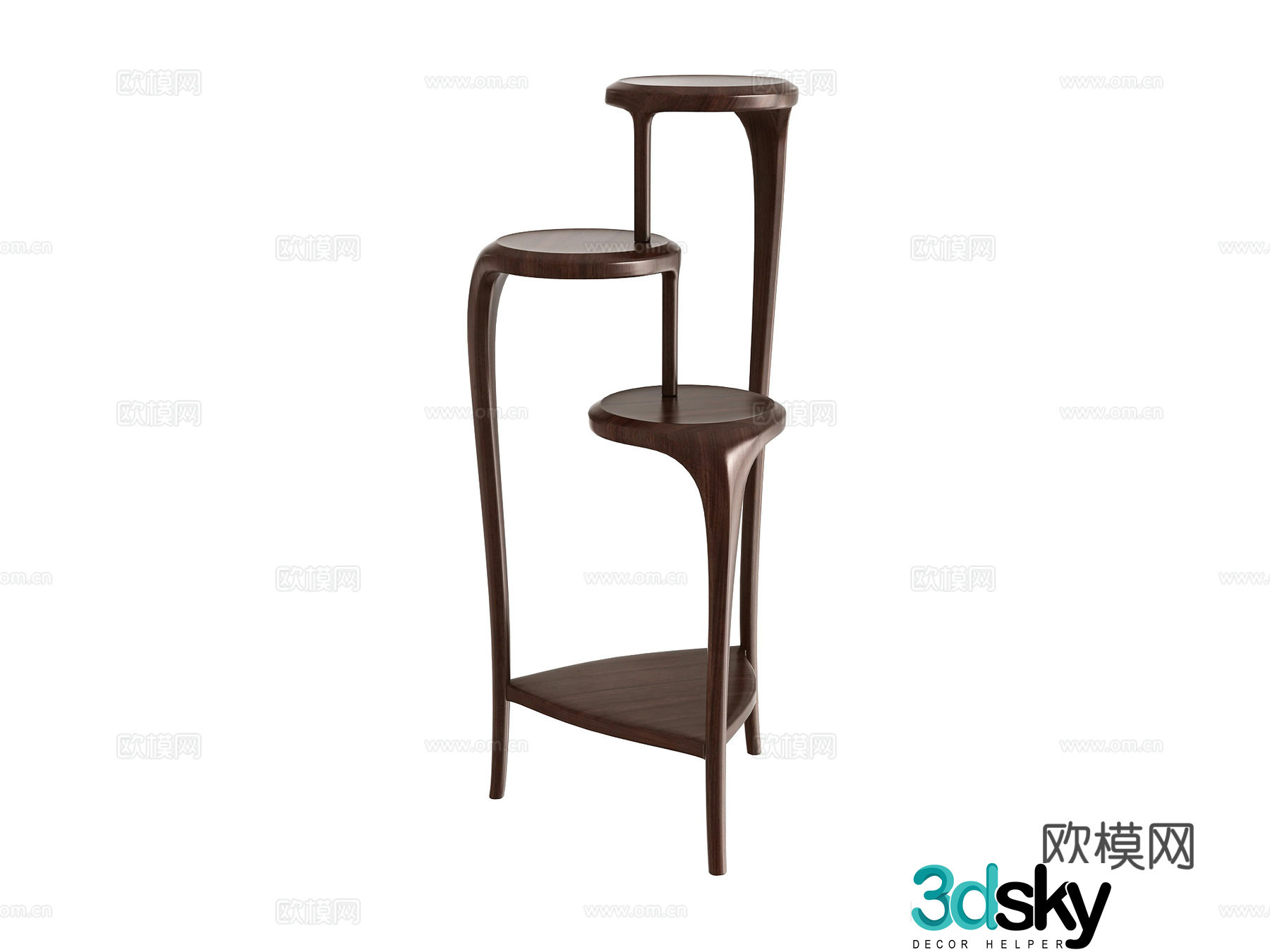 New Chinese style flower stand flower table 3d model
