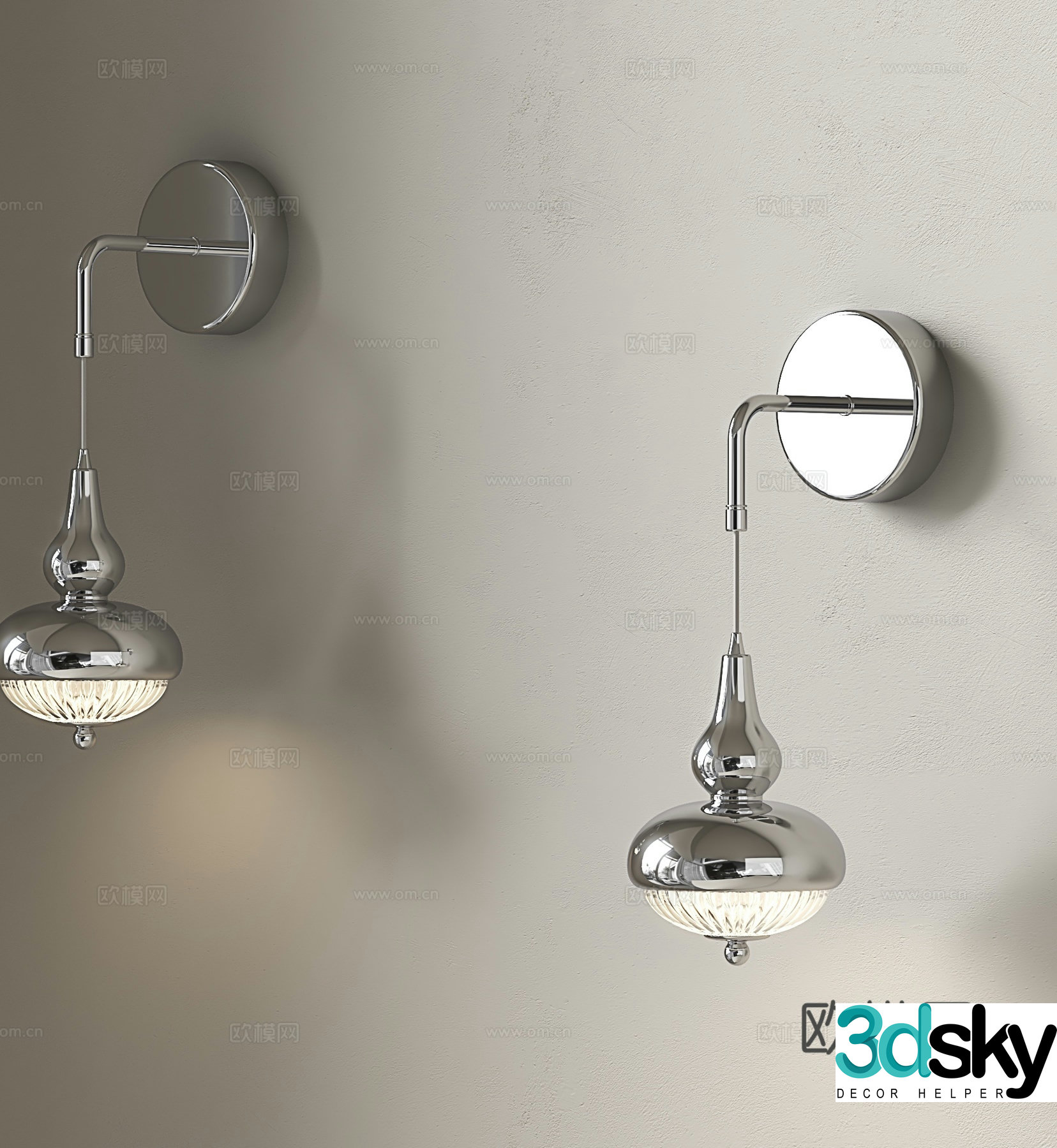 Medieval wall lamp retro wall lamp 3d model