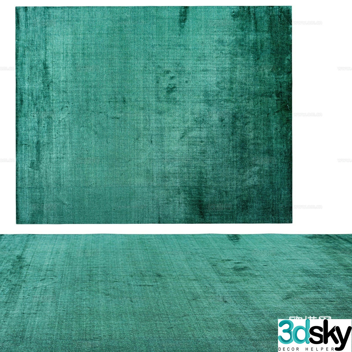 Modern minimalist carpet green carpet living room carpet 3d model