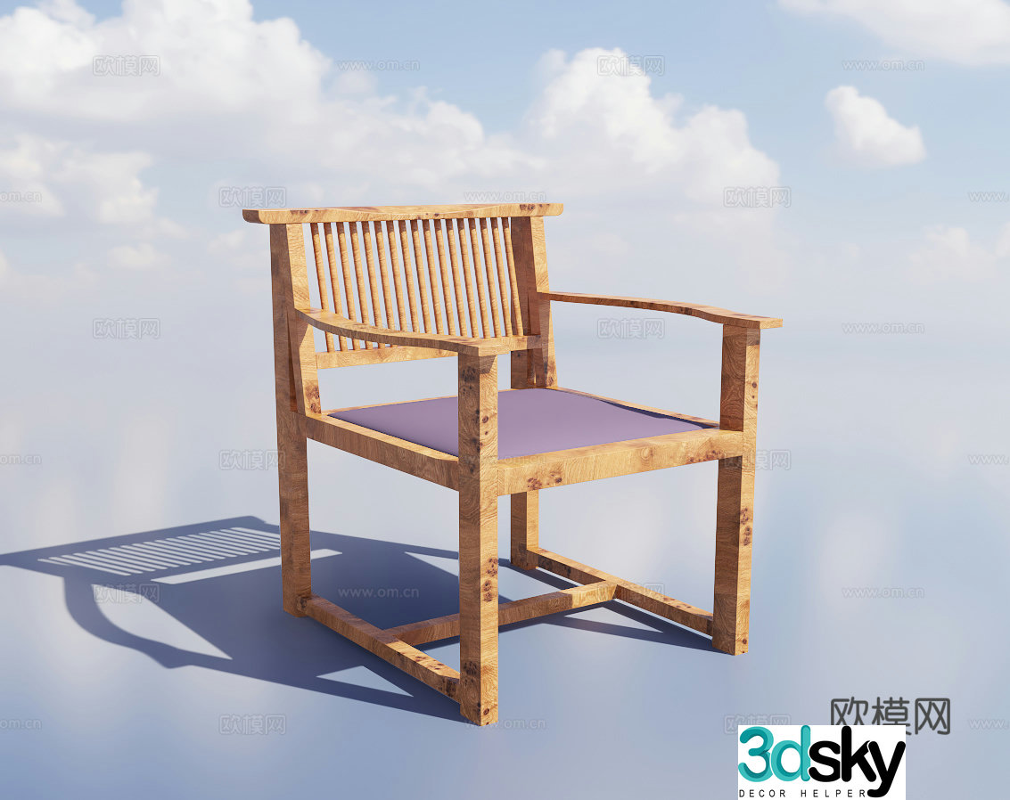 New Chinese style chair single chair dining chair 3d model