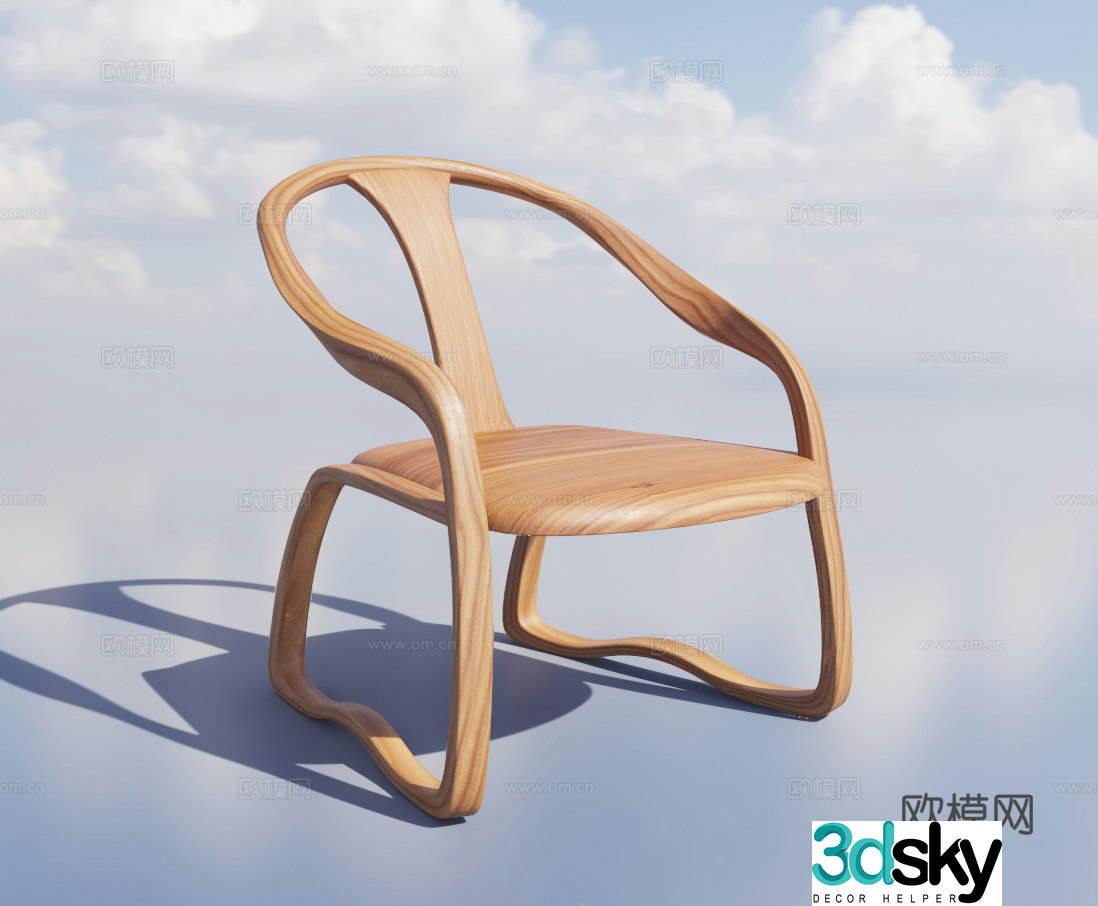 New Chinese style chair single chair dining chair 3d model