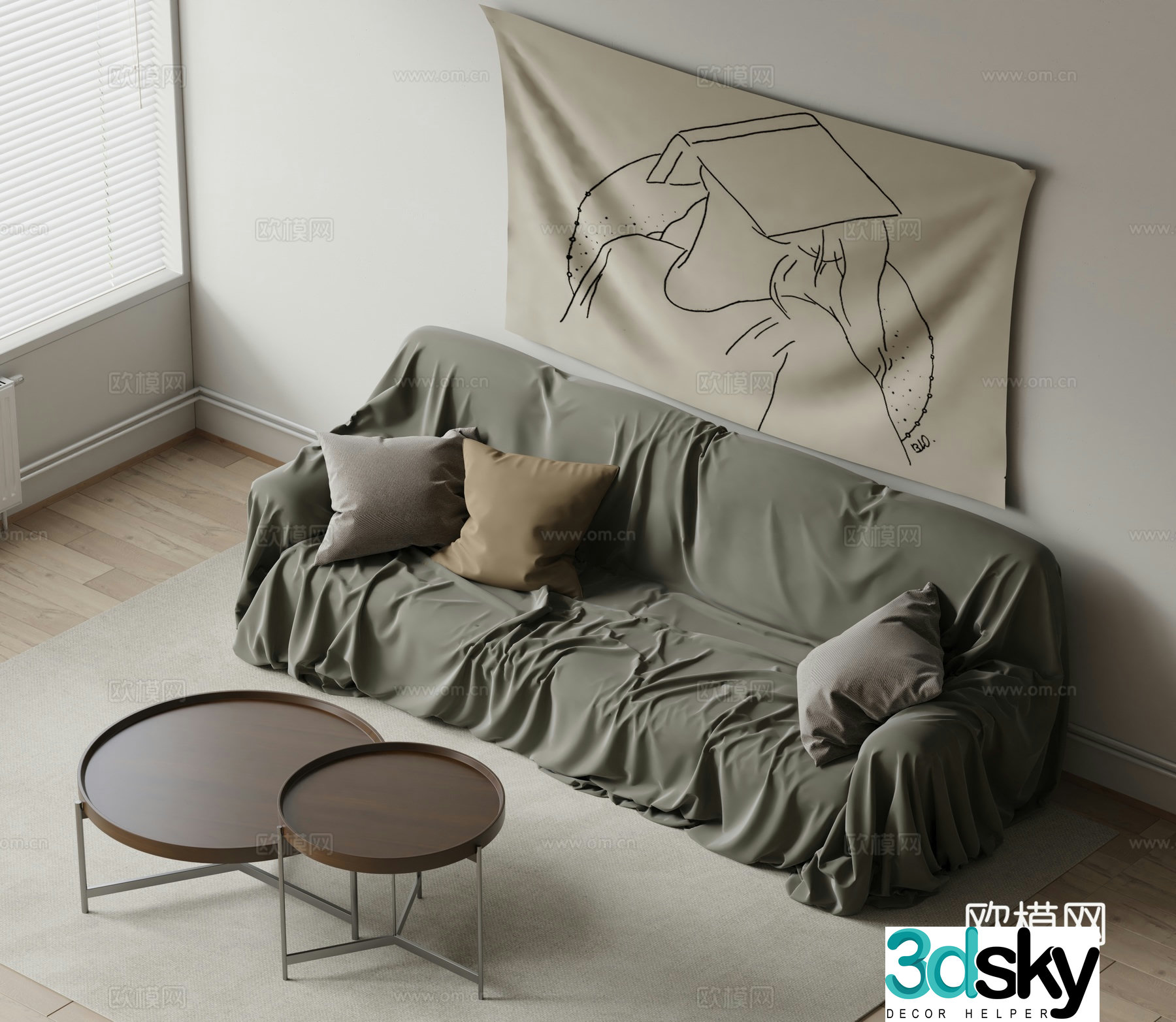 willisau modern multi-seater sofa 3d model