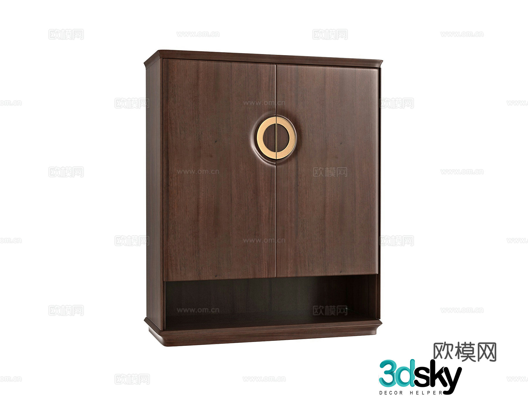 New Chinese style side cabinet entrance cabinet 3D model