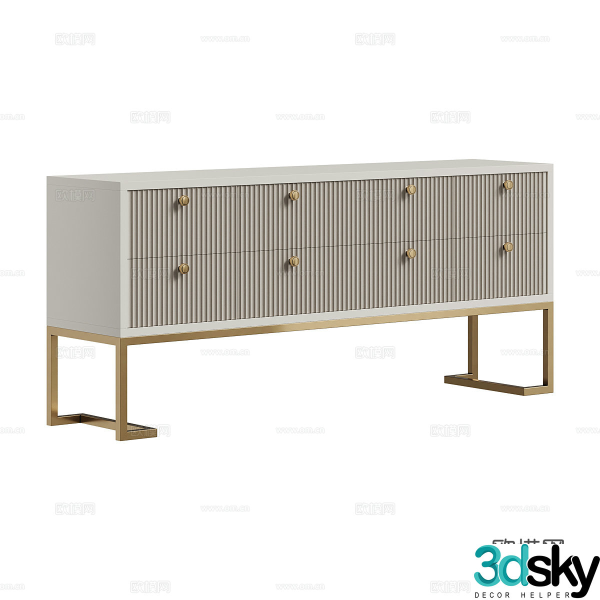 Light luxury TV cabinet 3D model