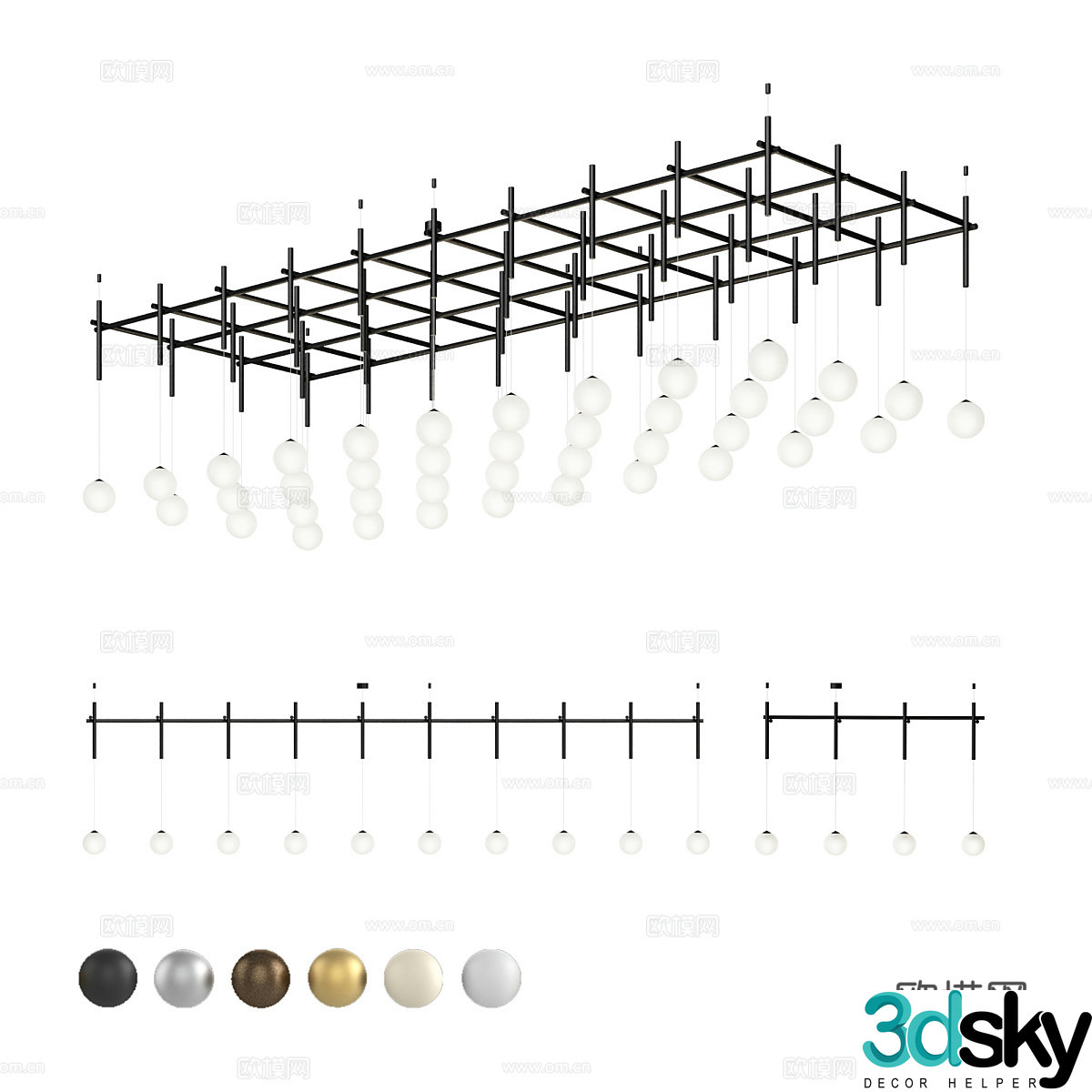 Modern minimalist chandelier geometric chandelier 3d model