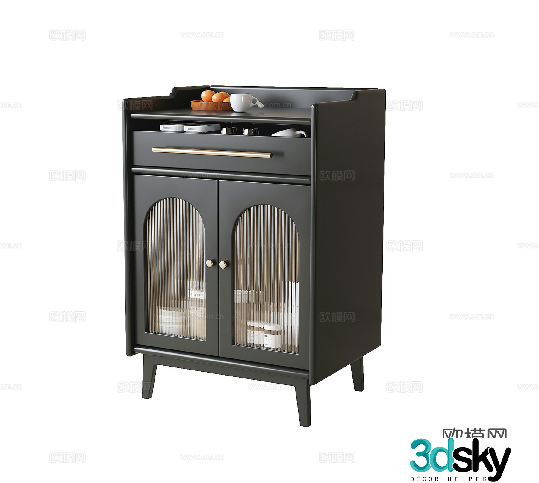 French tea cabinet sideboard cupboard sideboard 3D model