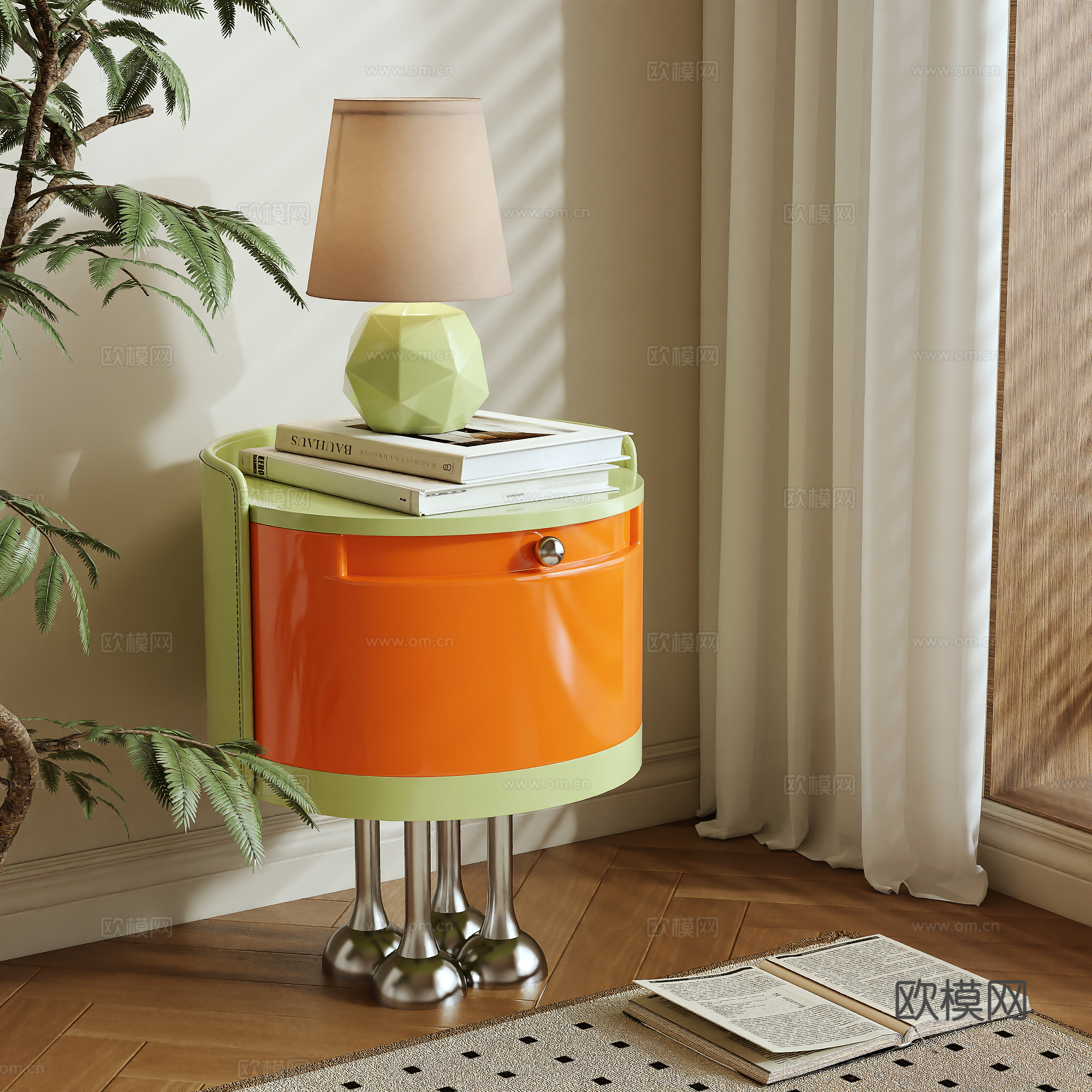 Nordic bedside table 3d model