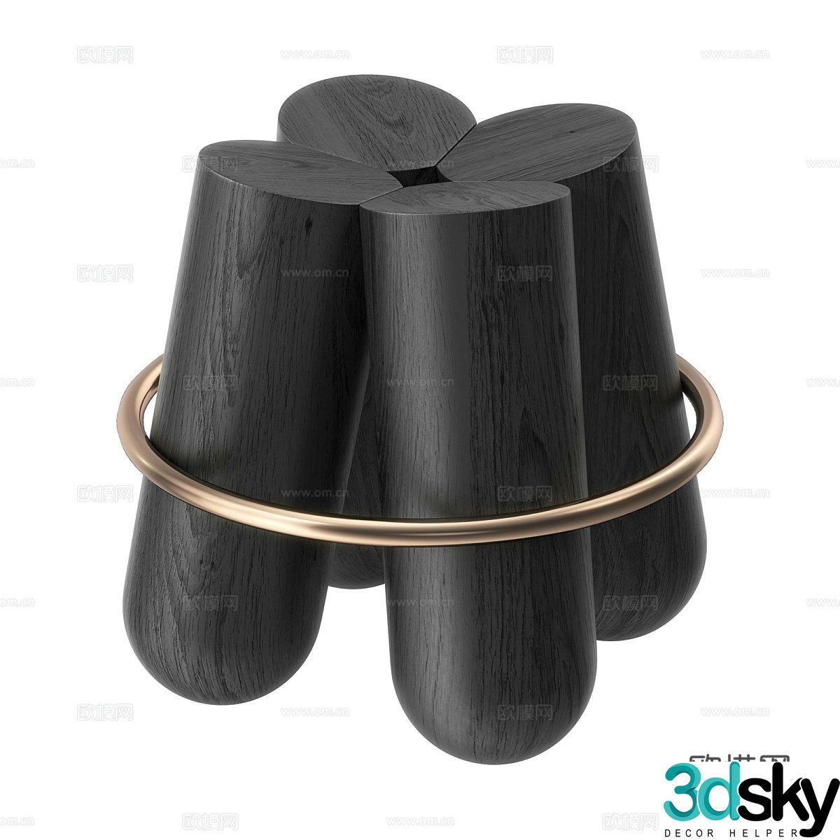 Modern corner table side table round table 3D model