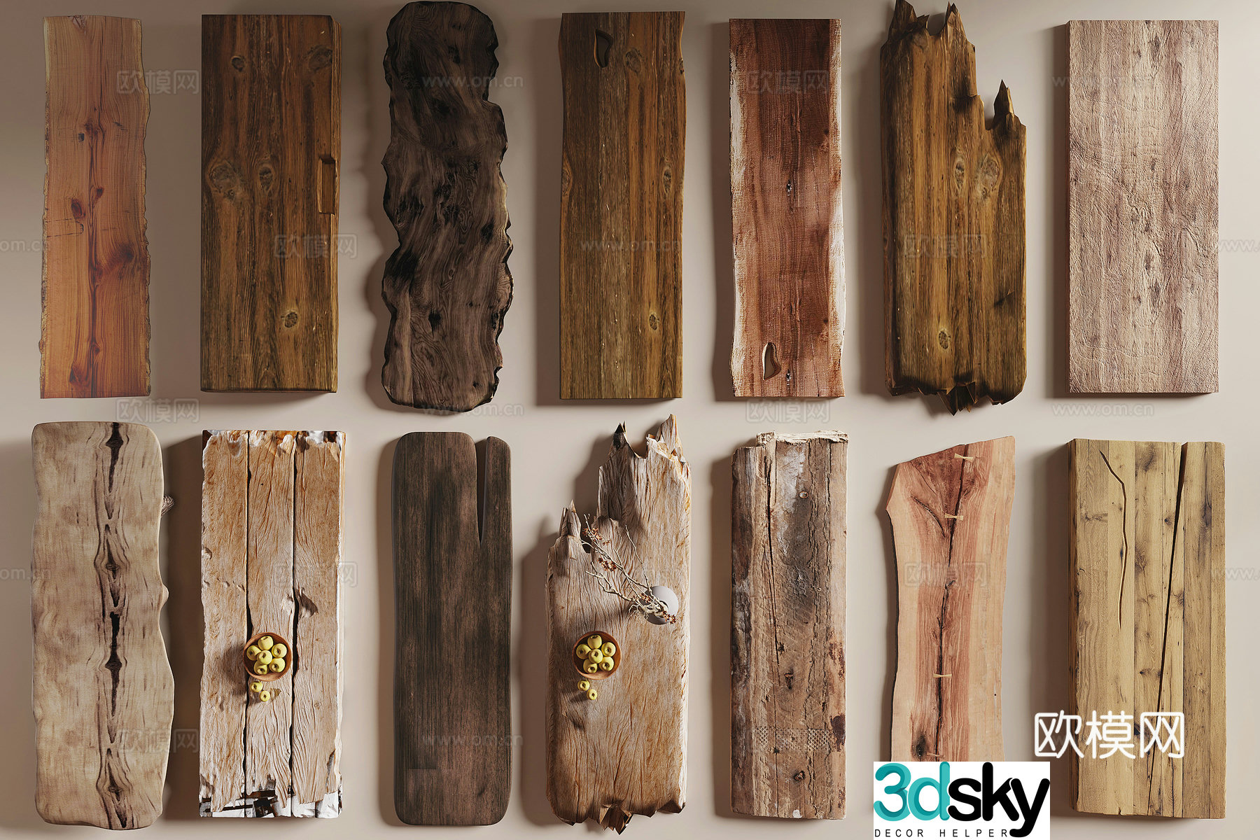 modern wood plank 3d model
