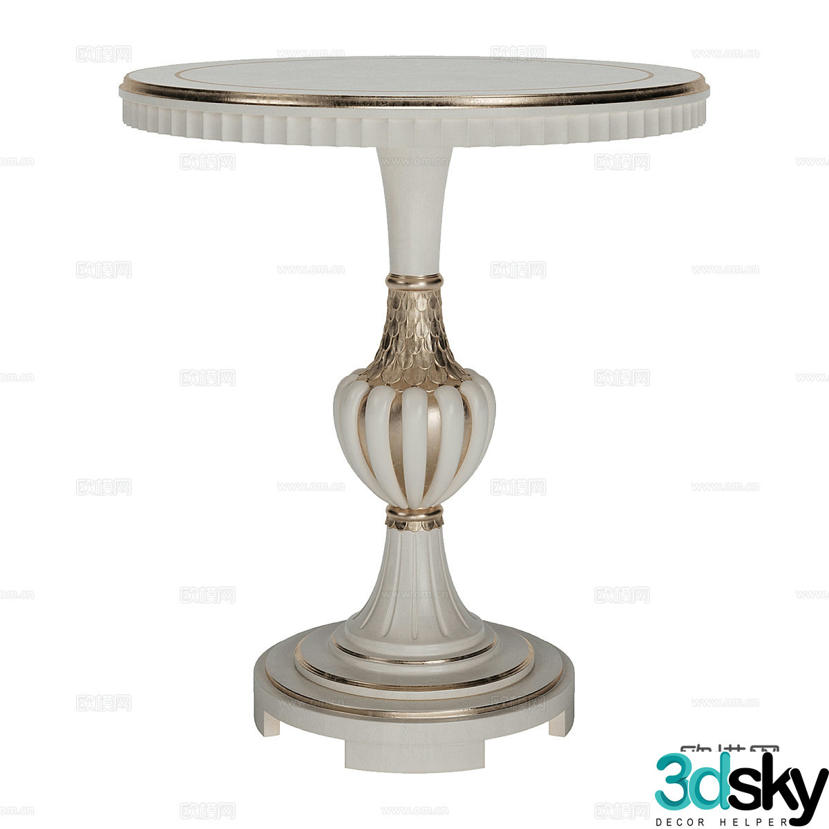 French round table side table 3d model