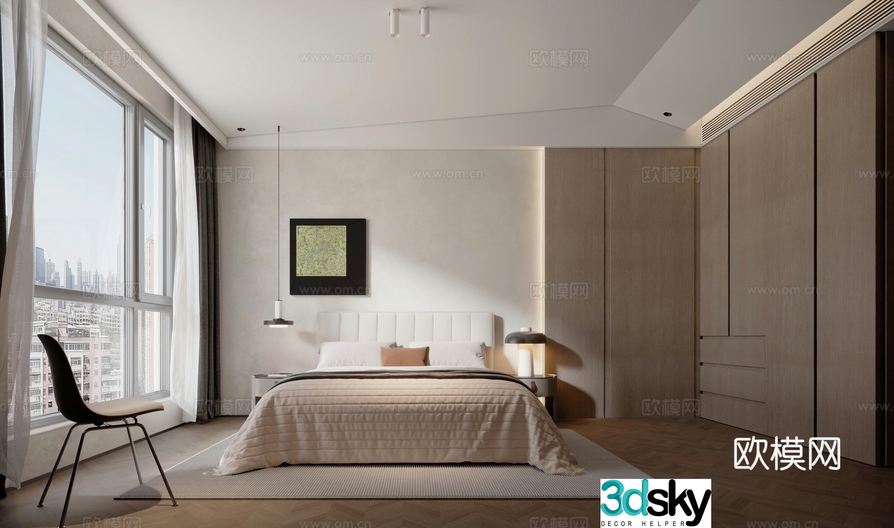 Modern bedroom master bedroom 3d model