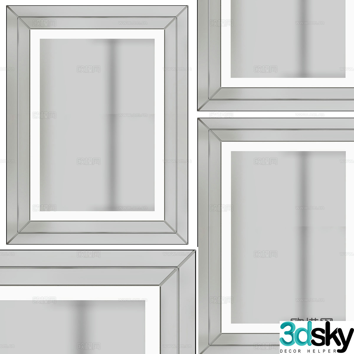 Modern mirror decorative mirror bedroom mirror dressing table mirror 3d model