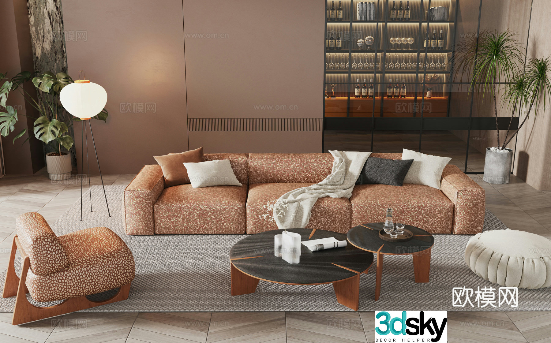 Italian sectional sofa 3d model
