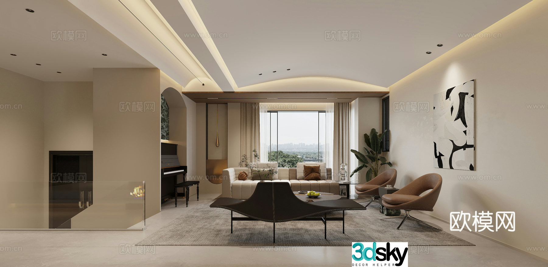Modern guest restaurant 3d model