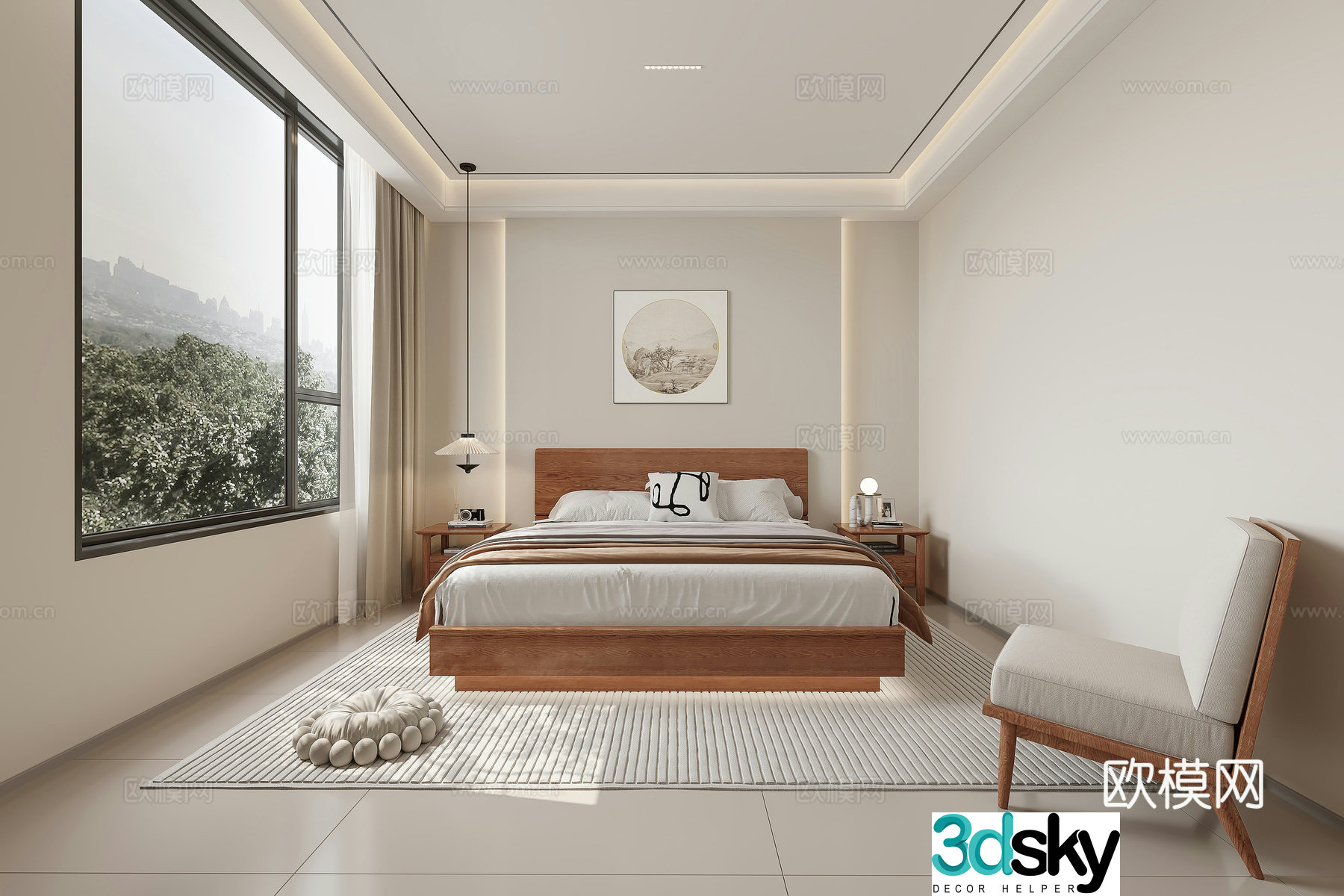 Medieval style bedroom master bedroom 3d model