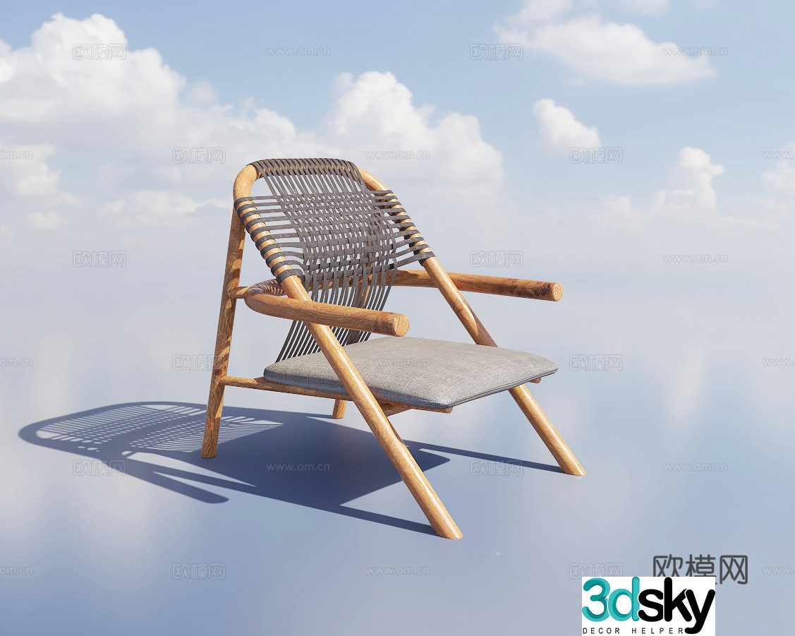 New Chinese style chair single chair dining chair 3d model