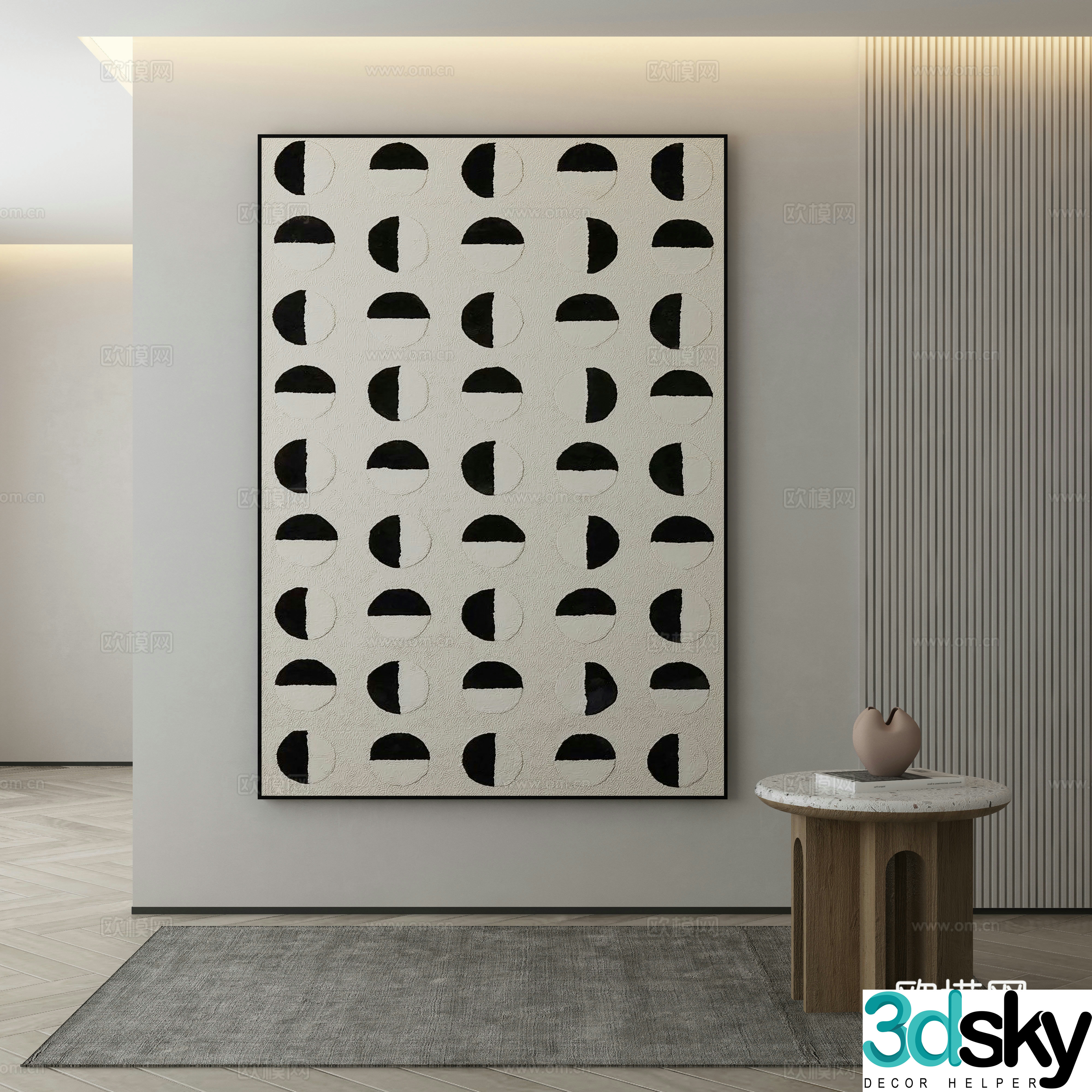Modern abstract painting decorative painting 3d model