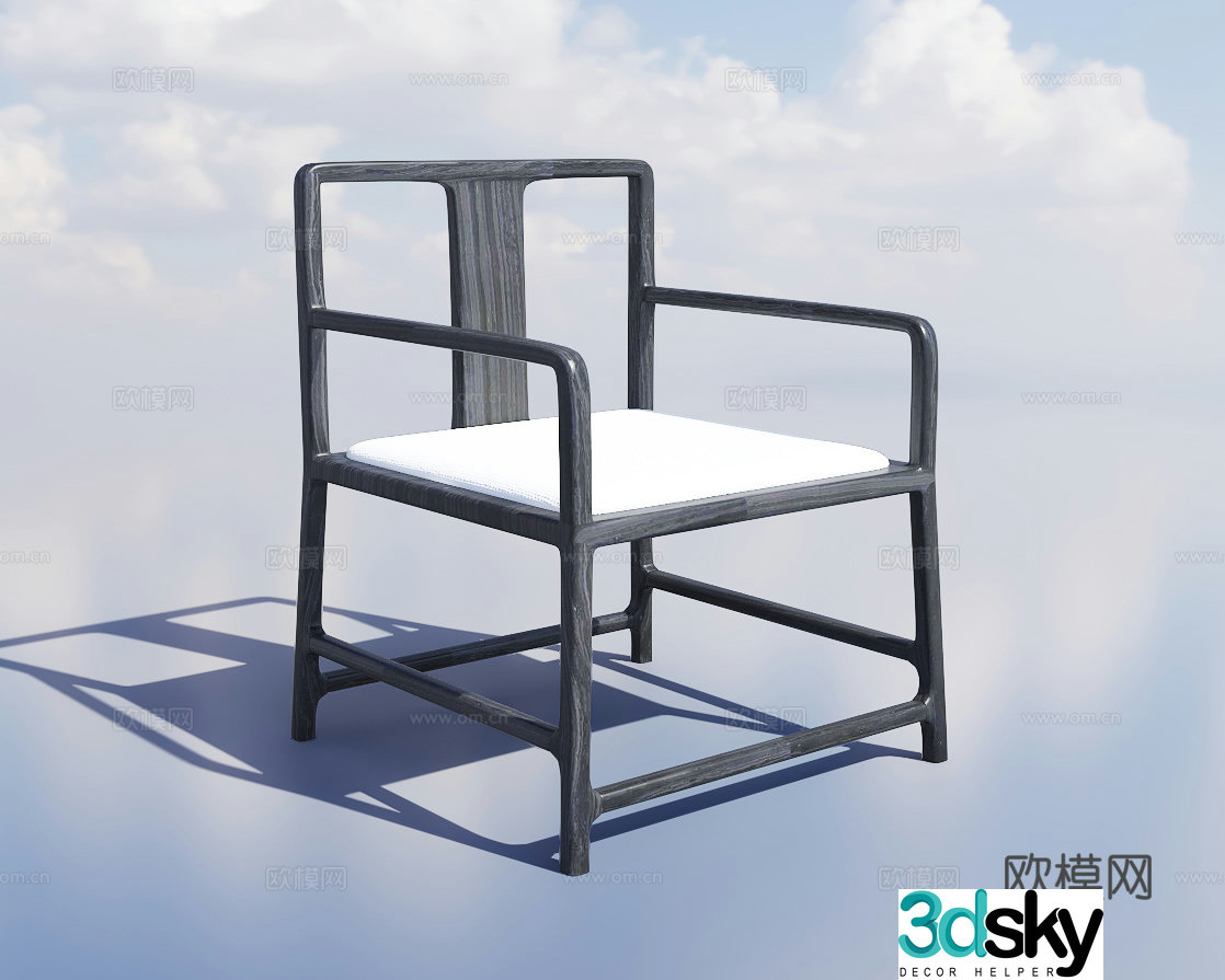 New Chinese style chair single chair dining chair 3d model