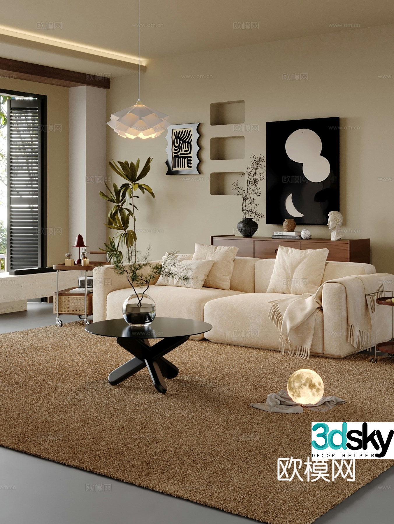 Medieval style double sofa 3d model
