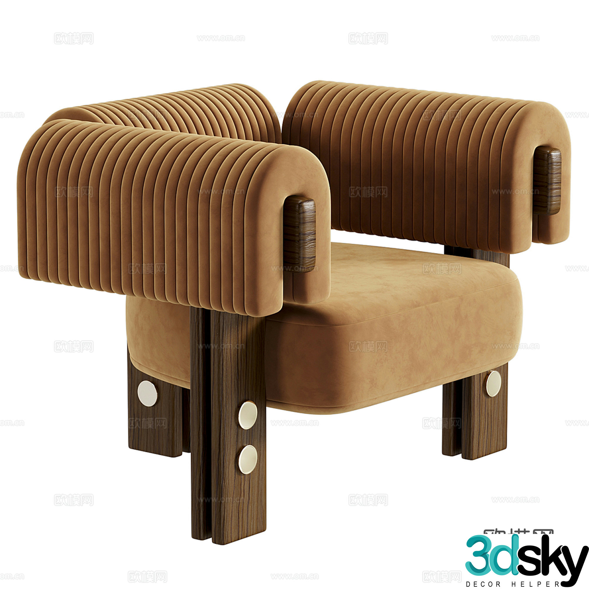 Wabi Sabi leisure chair single chair armchair 3d model