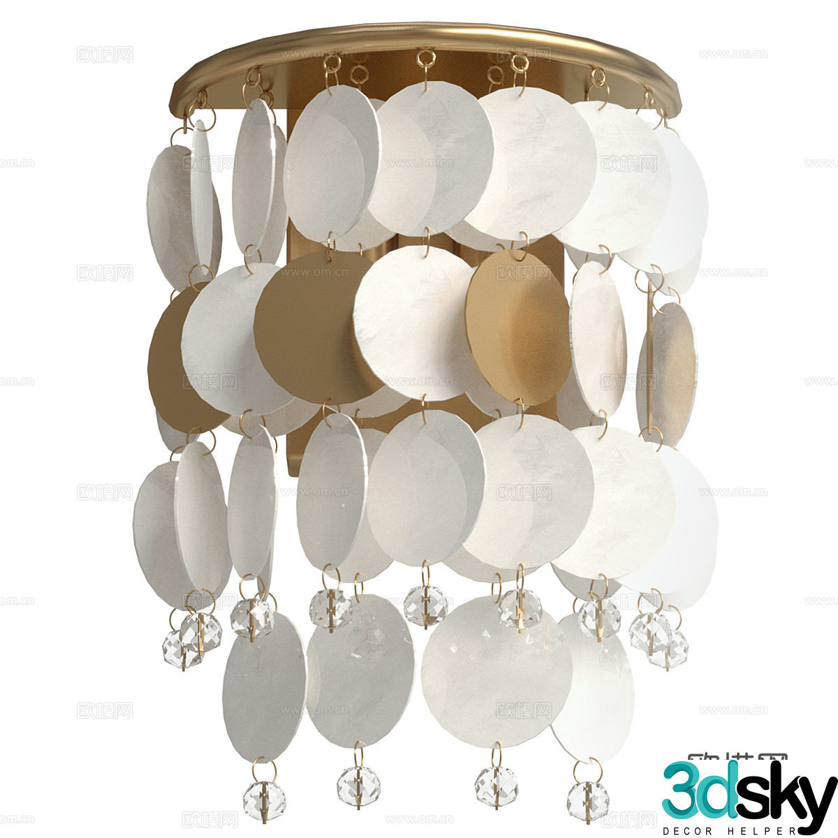 Disc chandelier restaurant chandelier 3d model