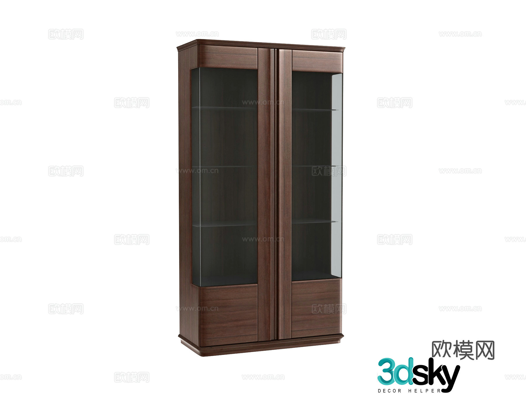 New Chinese style finished wine cabinet 3D model