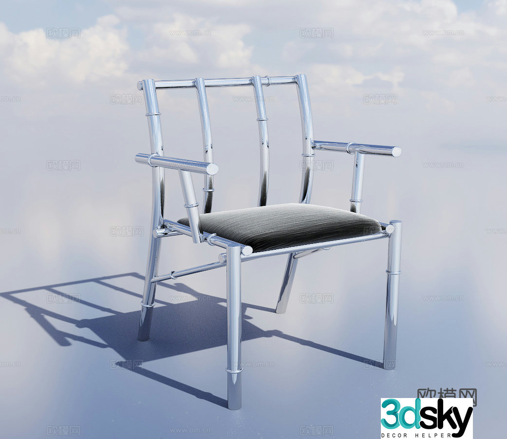Stainless steel chair dining chair 3d model