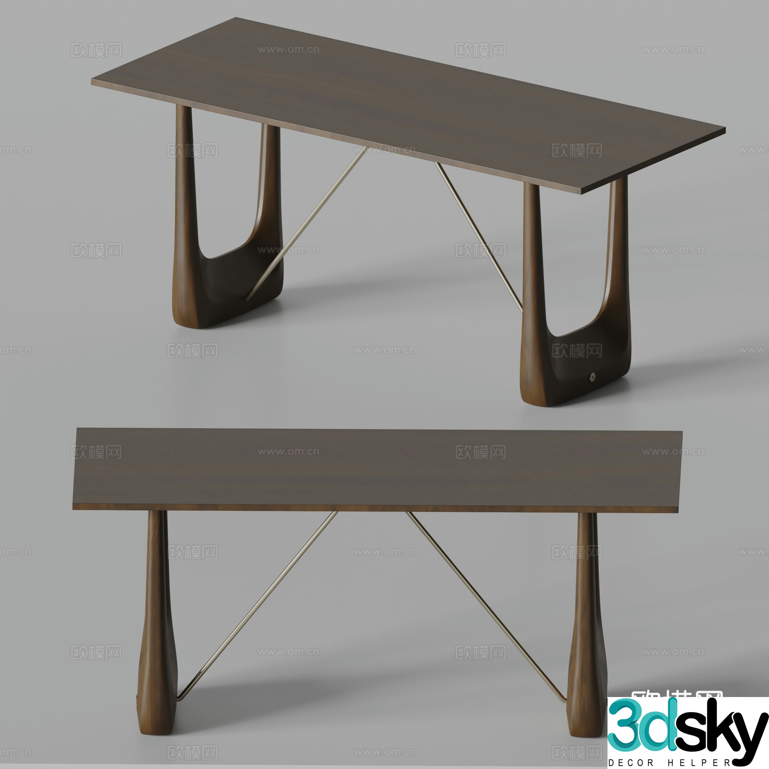 Extremis modern dining table 3d model