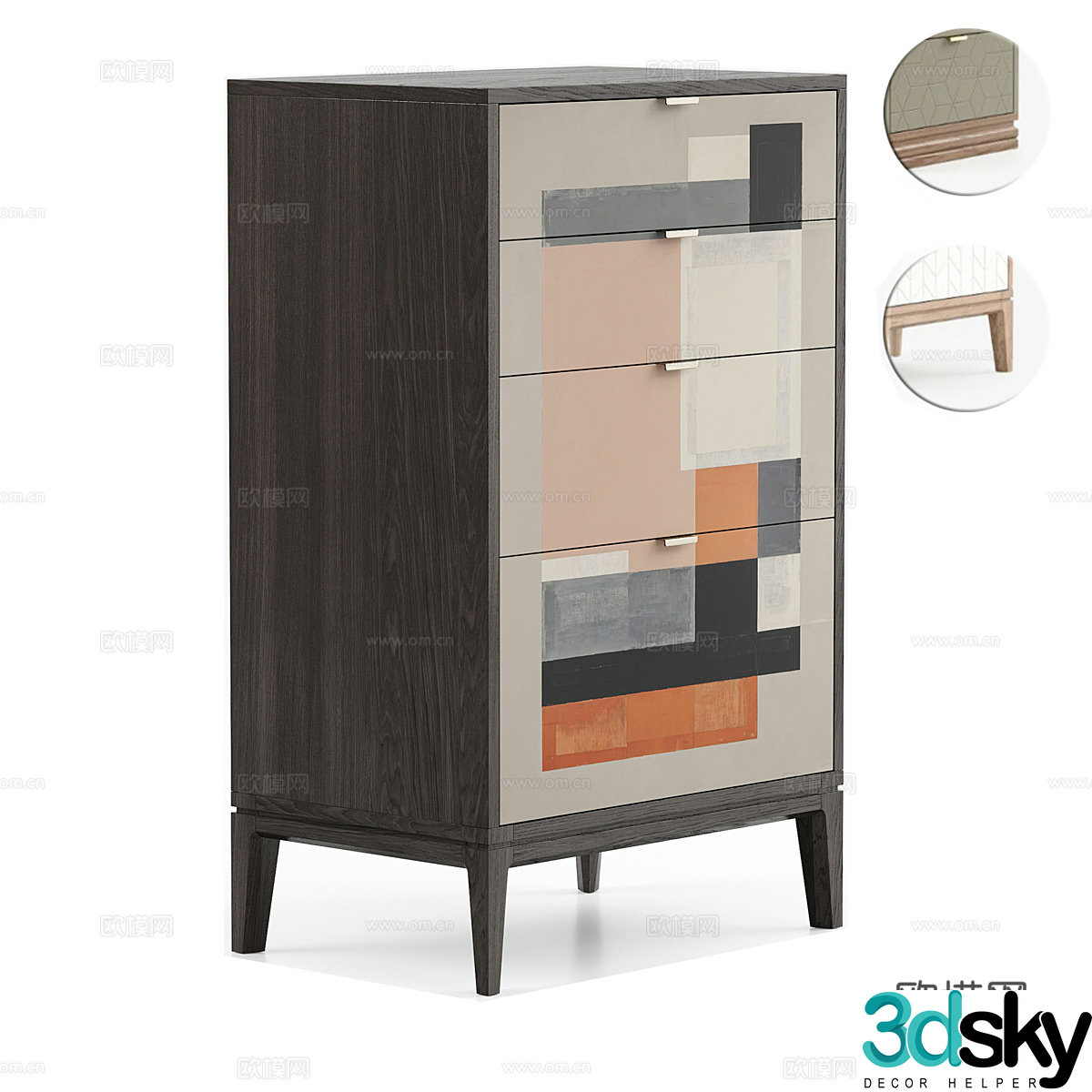 Modern chest of drawers 3d model