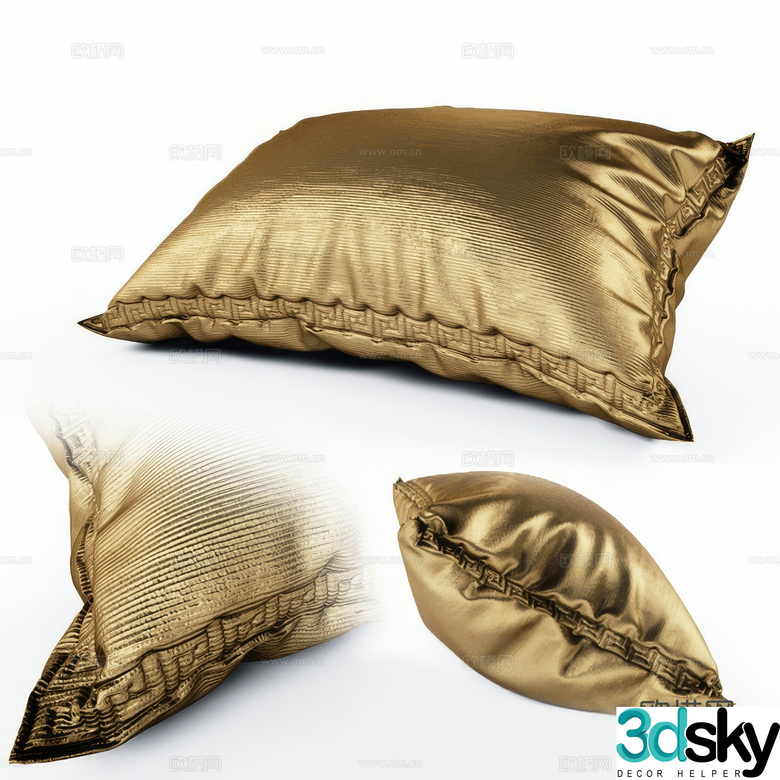 Pillow golden pillow 3d model