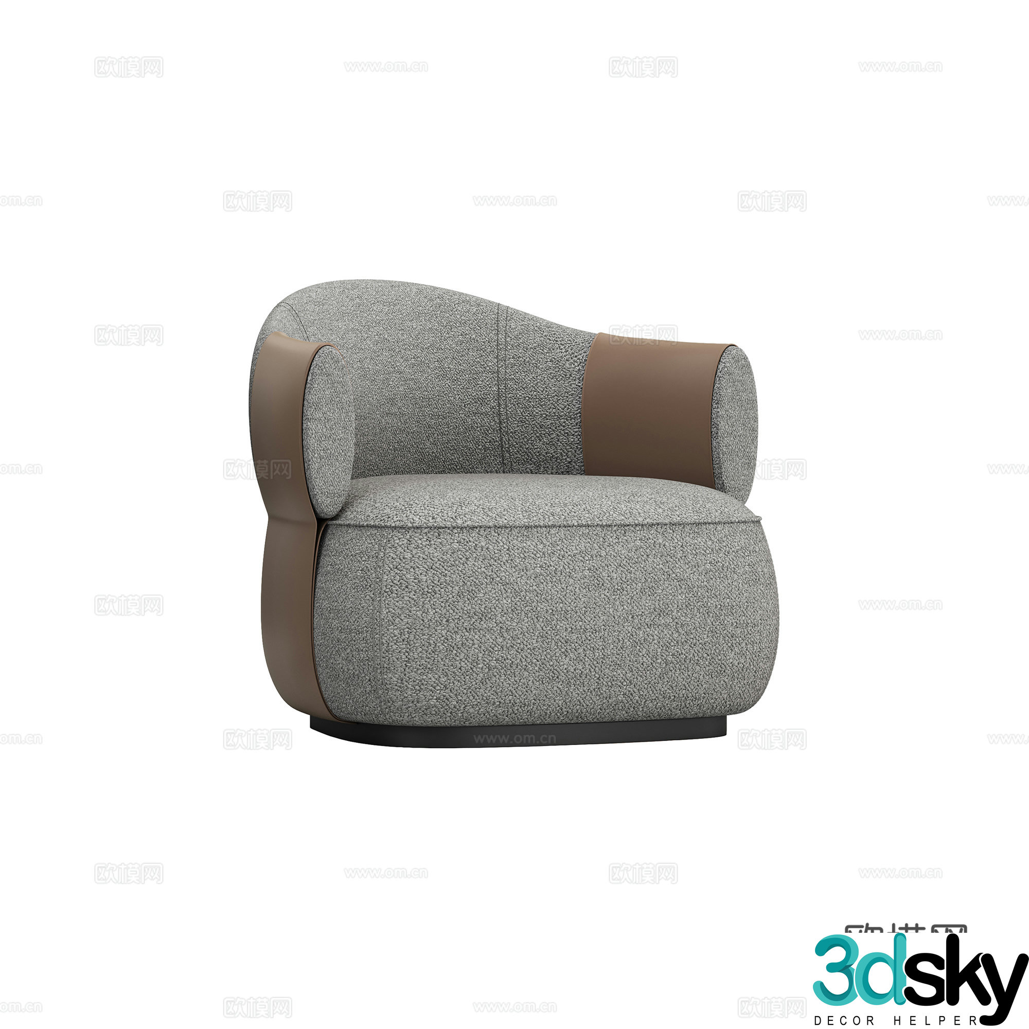 Light luxury single sofa 3D model