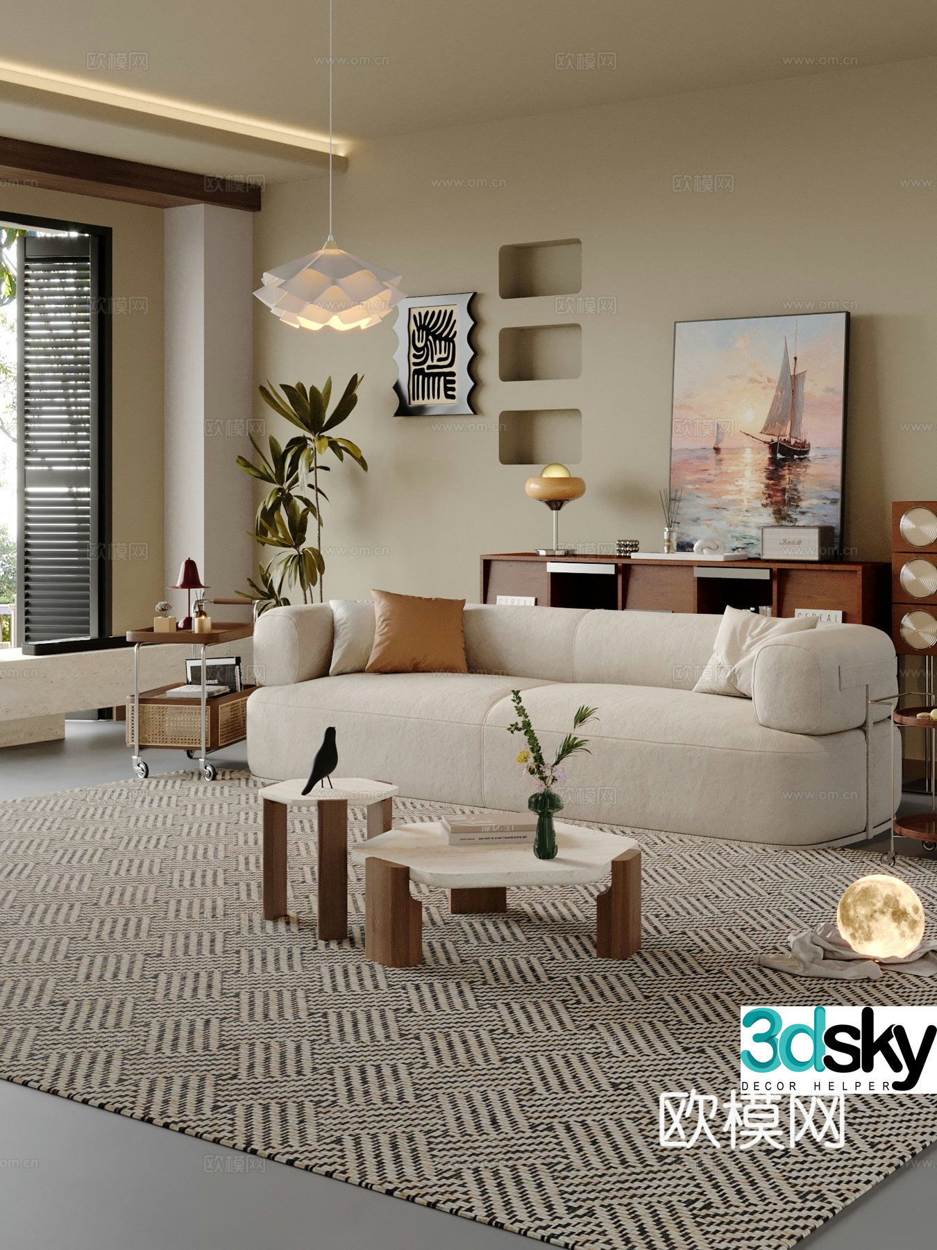 Medieval style double sofa 3d model
