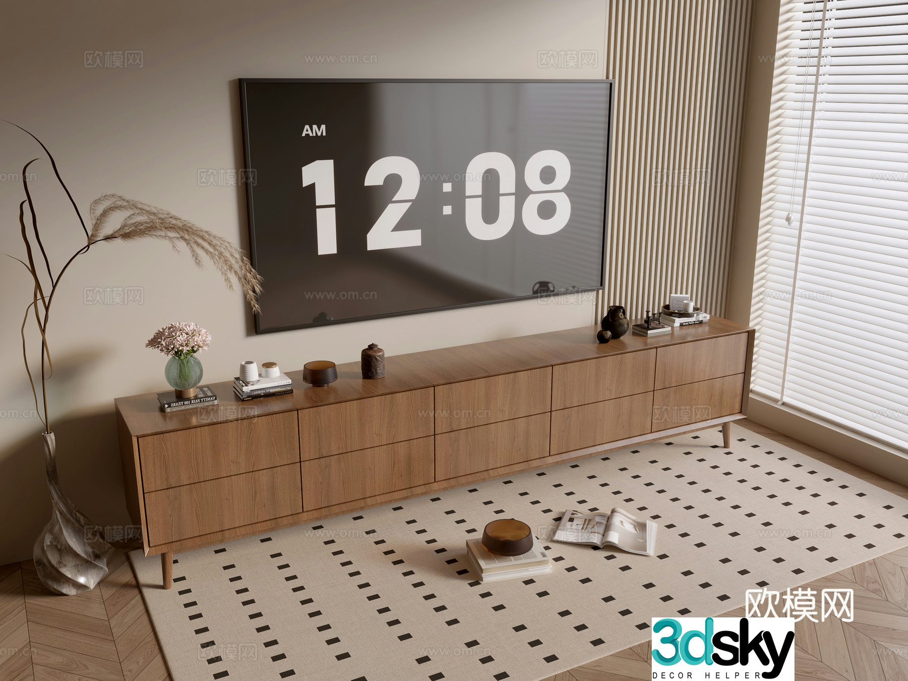 Log TV cabinet 3d model