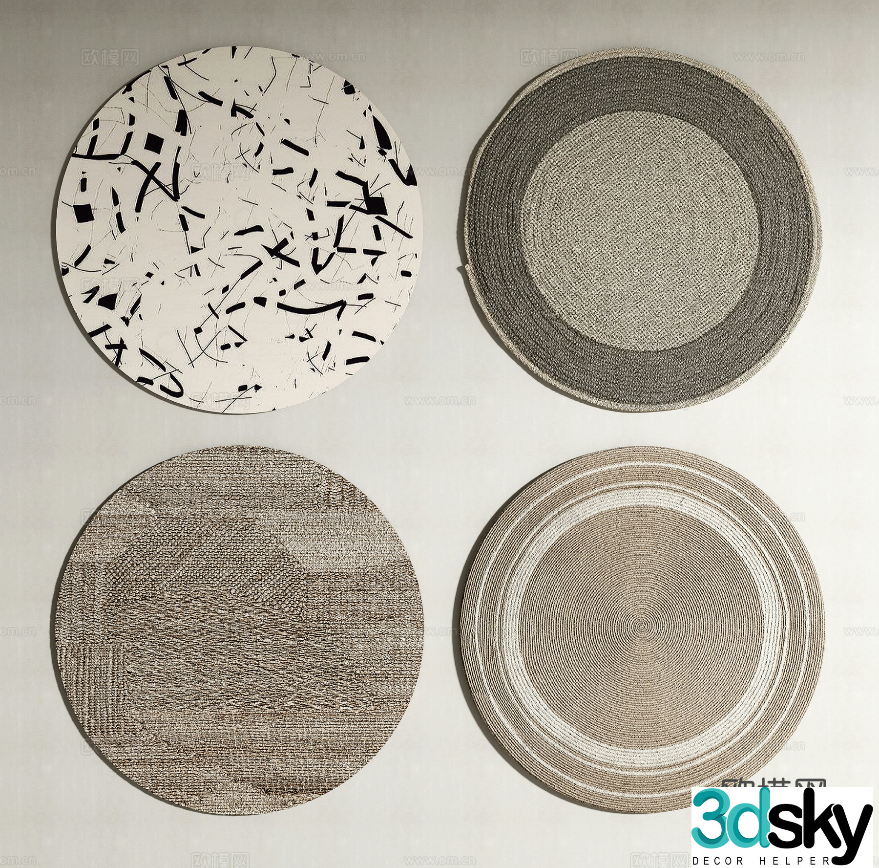 Modern round carpet 3d model
