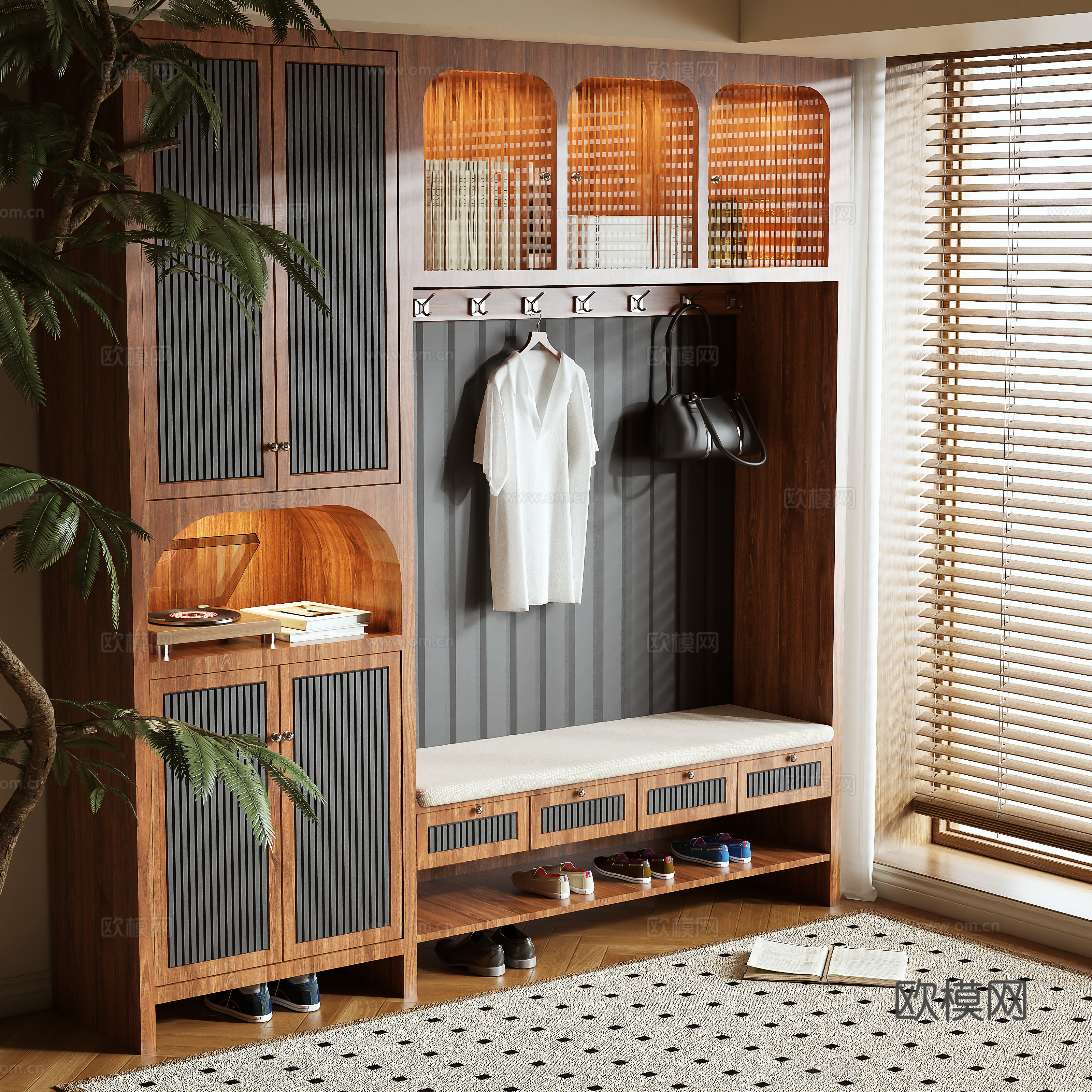 Medieval style shoe cabinet 3D model